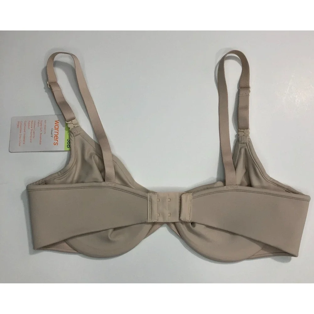 Warners Cloud Bra Women's Size 36B Tan Beige Brown Cushioned Underwire‎ Soft